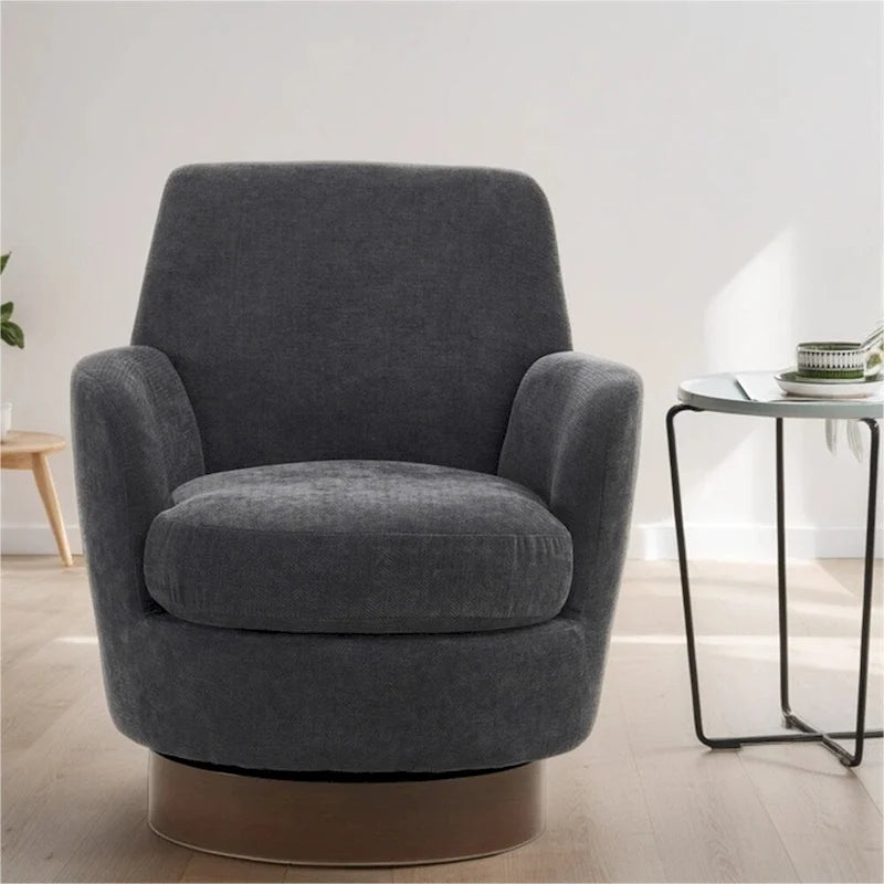 Poltrona accent girevole con base in acciaio inossidabile