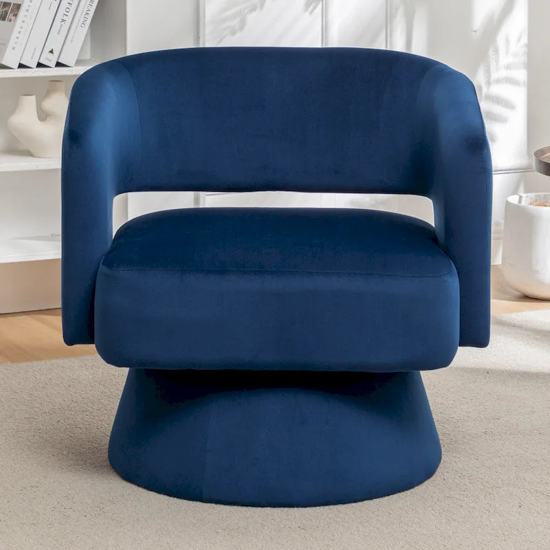 Drehbarer Samt-Sessel in Fassform