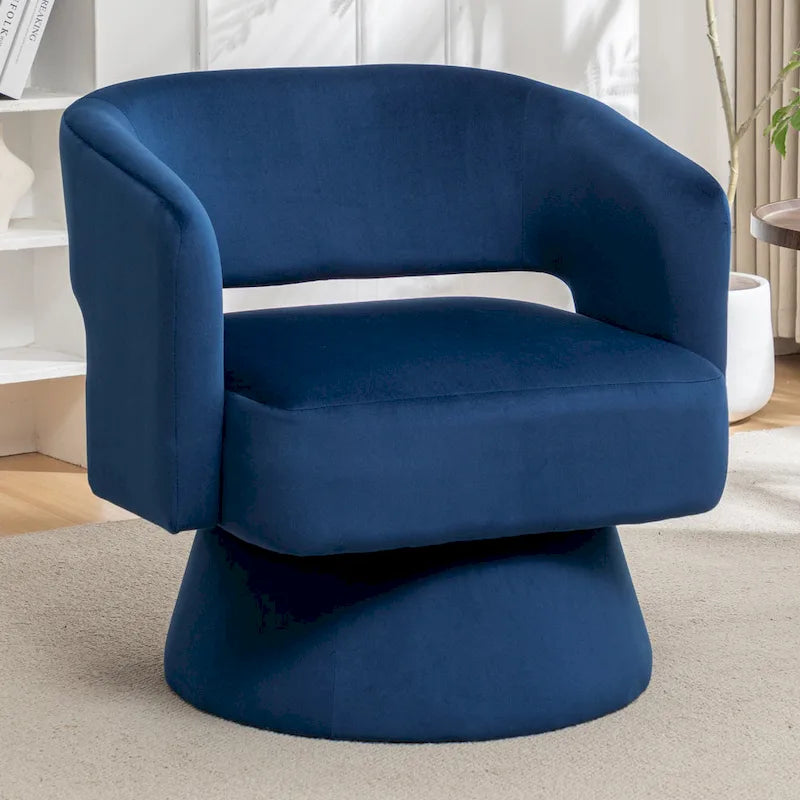 Drehbarer Samt-Sessel in Fassform