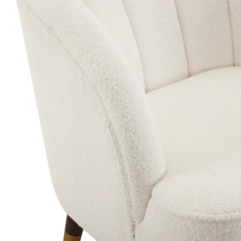 Poltroncina a Botte Imbottita con Gambe in Legno
