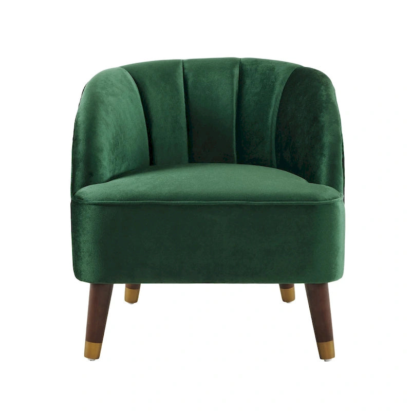 Poltroncina a Botte Imbottita con Gambe in Legno