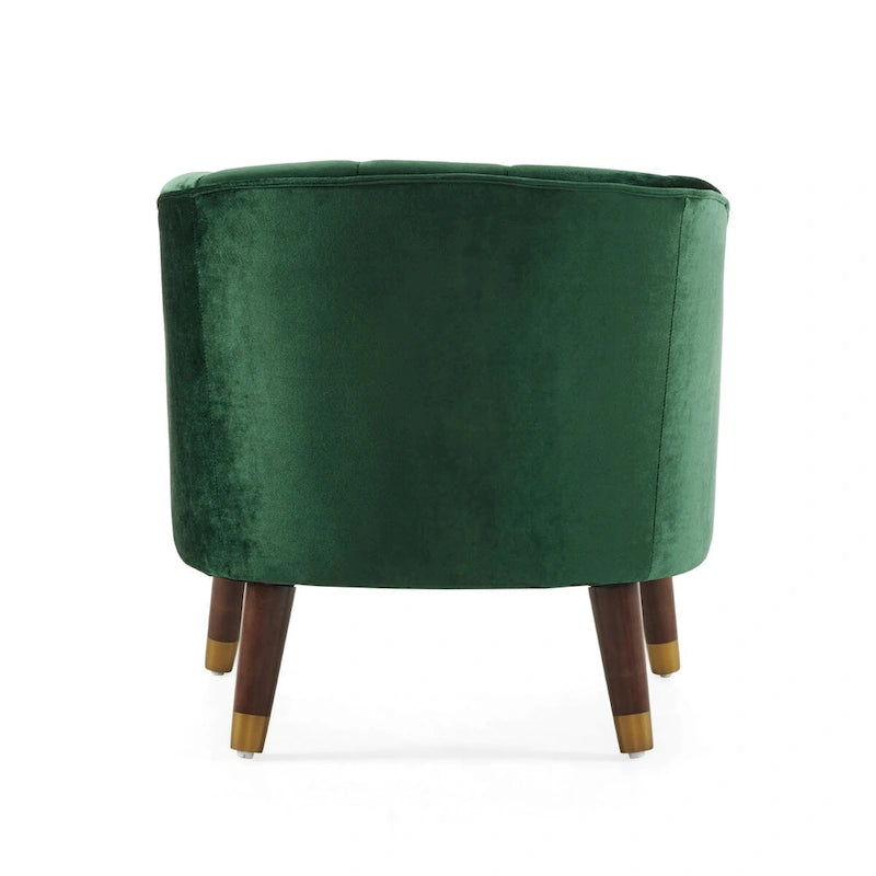 Poltroncina a Botte Imbottita con Gambe in Legno