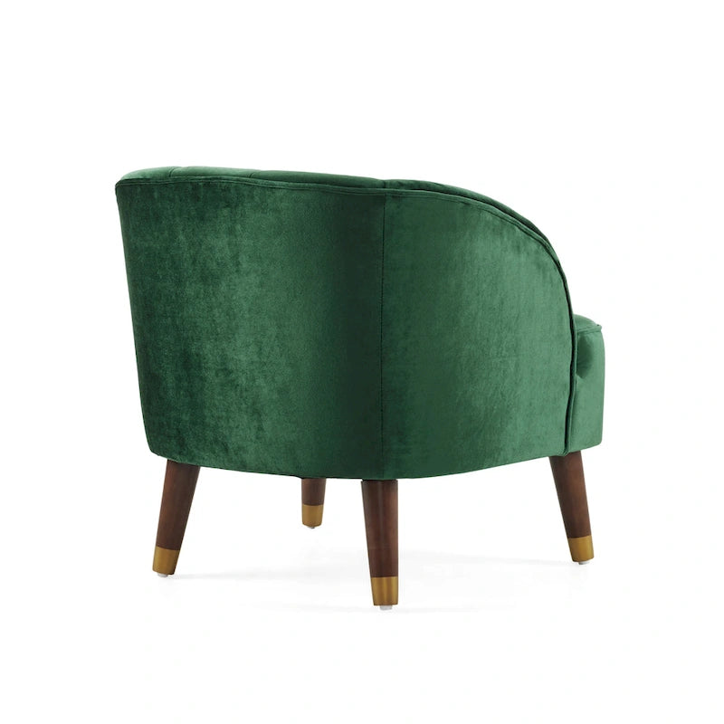 Poltroncina a Botte Imbottita con Gambe in Legno
