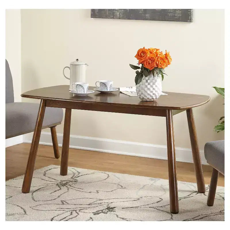 Buylateral Set da Pranzo per Angolo Colazione Imbottito Mid Century Modern Playmate 4 Pezzi Noce Versatile Arredamento Imbottito, Legno di Gomma