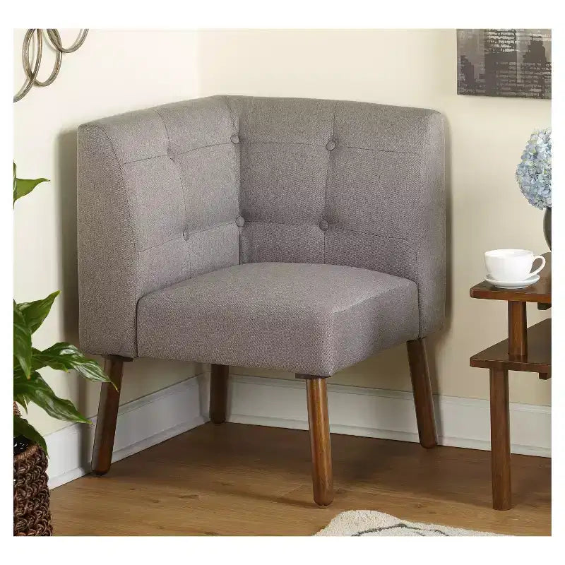 Buylateral Set da Pranzo per Angolo Colazione Imbottito Mid Century Modern Playmate 4 Pezzi Noce Versatile Arredamento Imbottito, Legno di Gomma