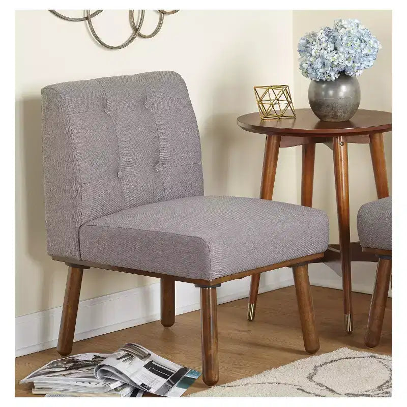 Buylateral Set da Pranzo per Angolo Colazione Imbottito Mid Century Modern Playmate 4 Pezzi Noce Versatile Arredamento Imbottito, Legno di Gomma