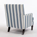 Poltrona in lino a righe bianche e blu