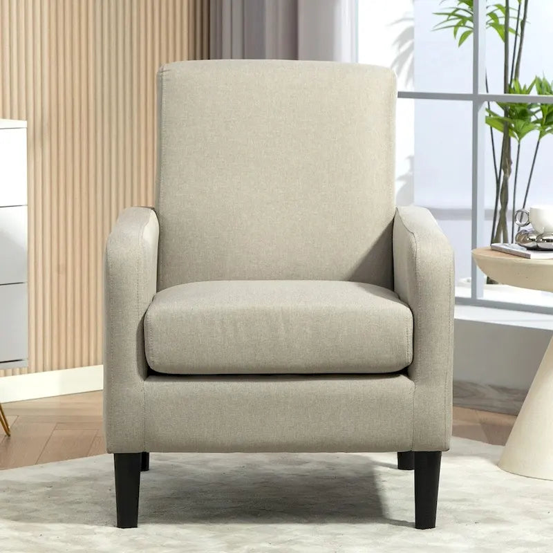 Minimalist Elegant Style Armchair with Solid Wood Frame Construction and New Soft Sponge
