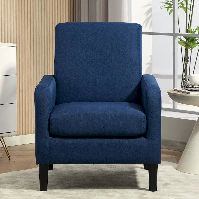 Minimalist Elegant Style Armchair with Solid Wood Frame Construction and New Soft Sponge