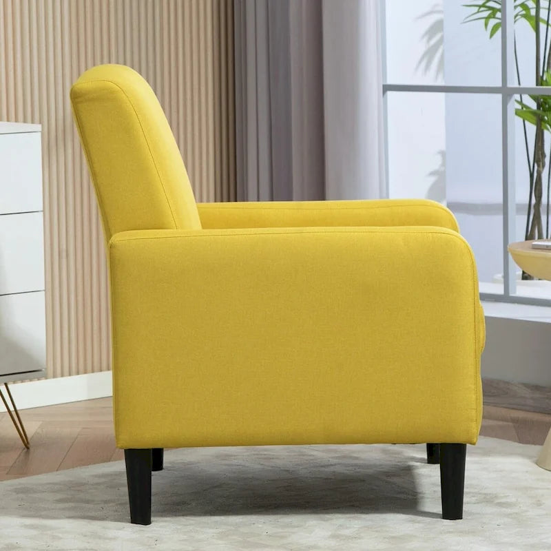 Minimalist Elegant Style Armchair with Solid Wood Frame Construction and New Soft Sponge