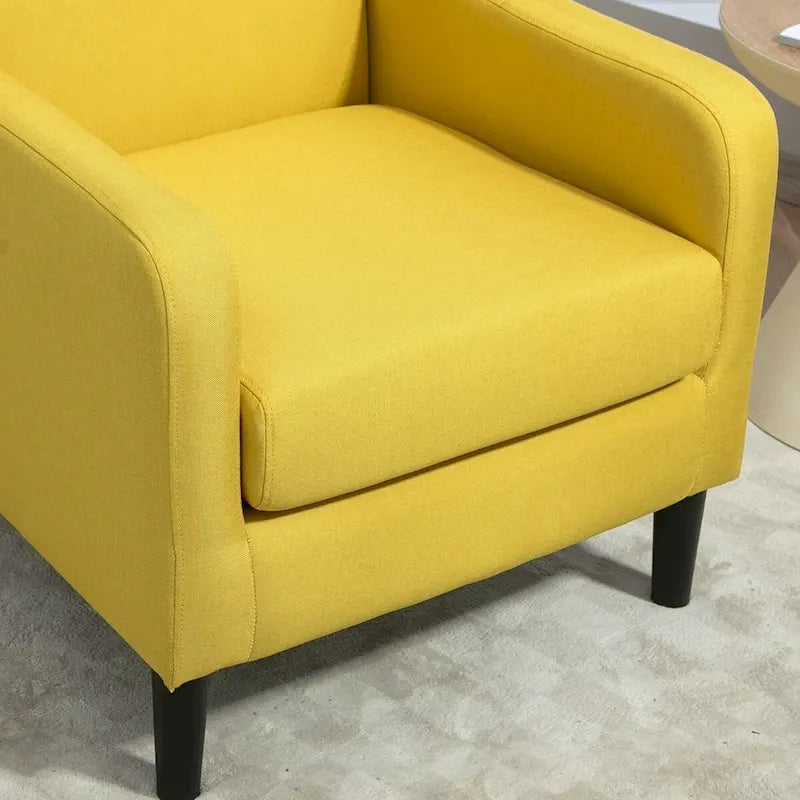 Minimalist Elegant Style Armchair with Solid Wood Frame Construction and New Soft Sponge