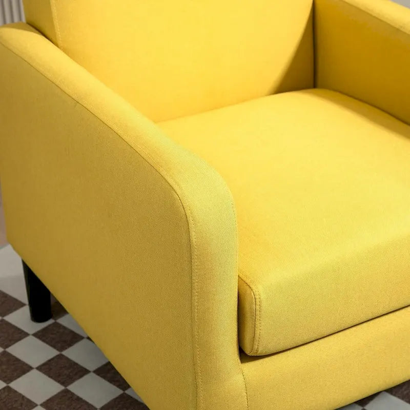 Minimalist Elegant Style Armchair with Solid Wood Frame Construction and New Soft Sponge