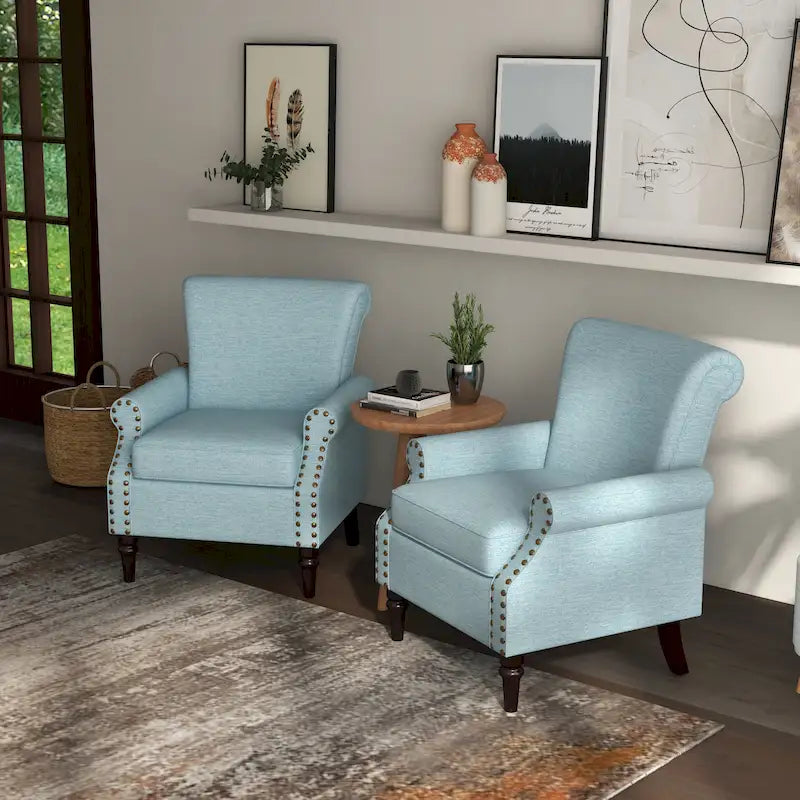 Set di 2 poltrone classiche imbottite