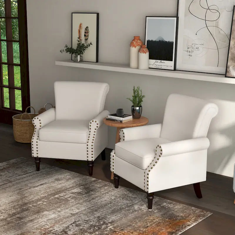 Set di 2 poltrone classiche imbottite