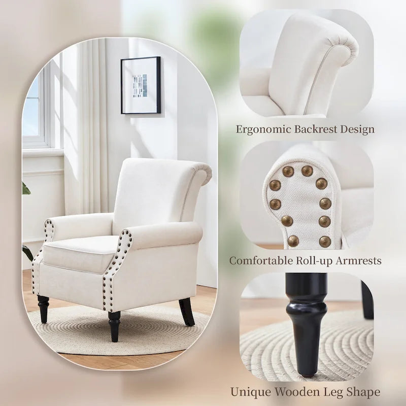 Set di 2 poltrone classiche imbottite