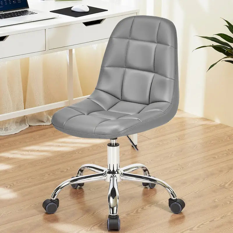 Sedia da ufficio senza braccioli Javlergo, sedia da scrivania regolabile in altezza con ruote