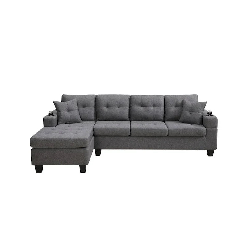 Modularna sofa za dnevnu sobu s ležaljkom u obliku slova L i držačem za čaše