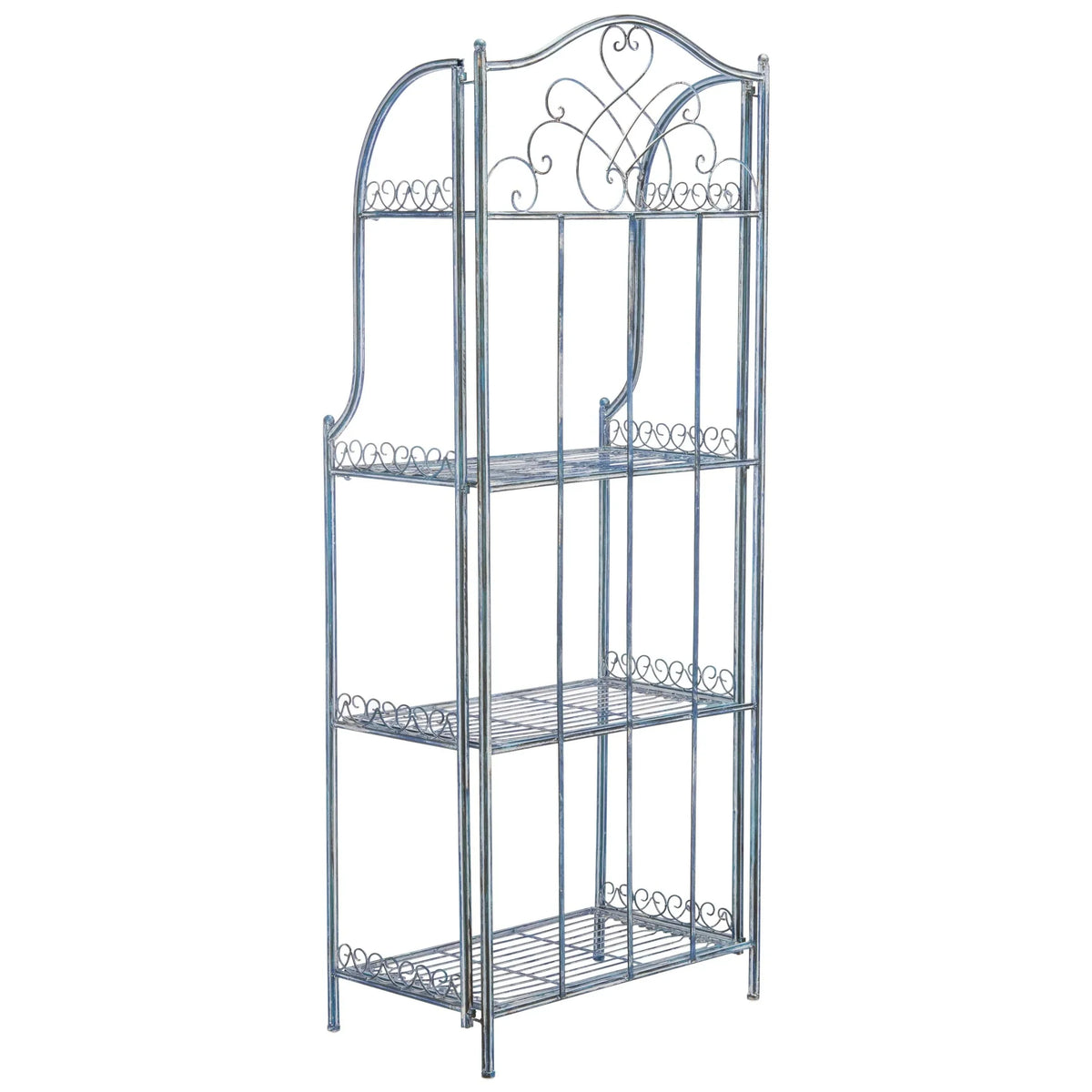 Scaffale portateglie da esterno SAFAVIEH Bryn in ferro battuto in stile vittoriano a 4 ripiani - 25 In. W x 15 In. D x 63 In. H - 25W x 15D x 63H