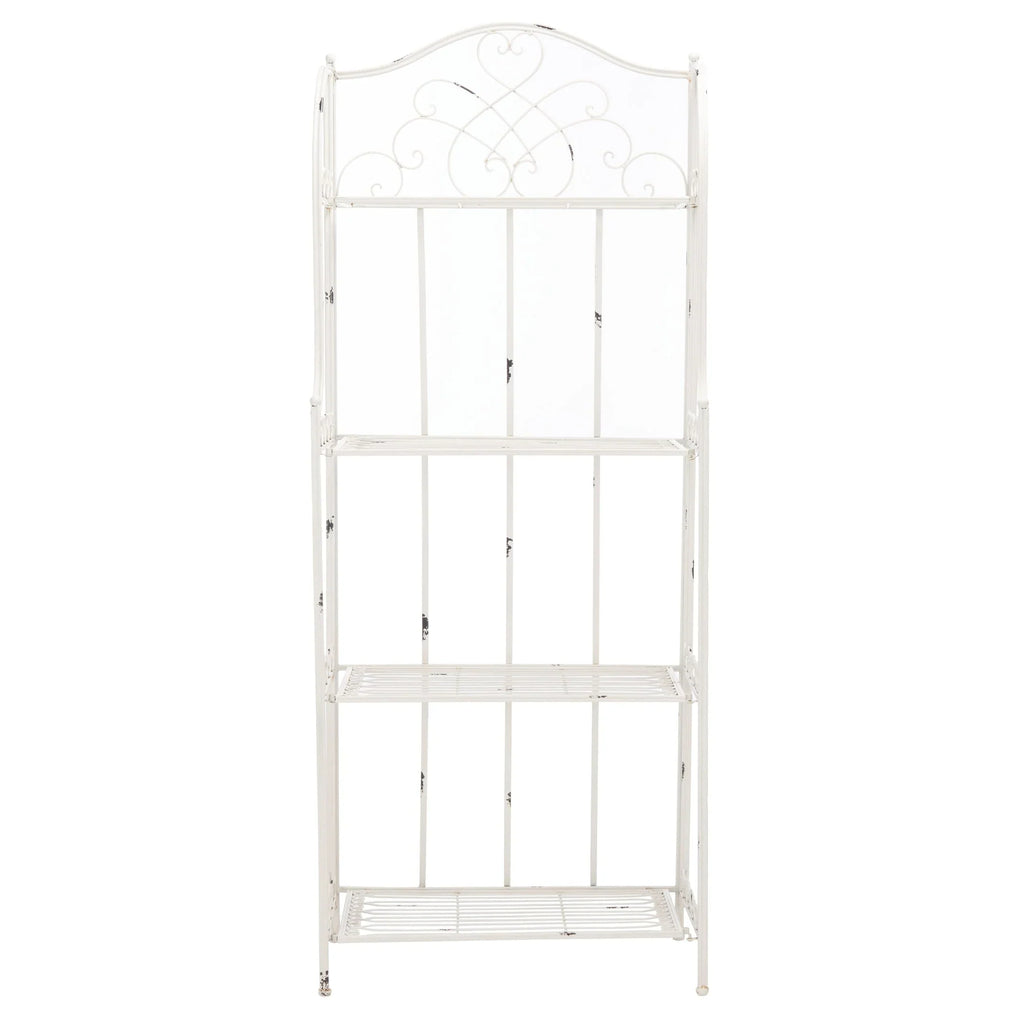 Scaffale portateglie da esterno SAFAVIEH Bryn in ferro battuto in stile vittoriano a 4 ripiani - 25 In. W x 15 In. D x 63 In. H - 25W x 15D x 63H