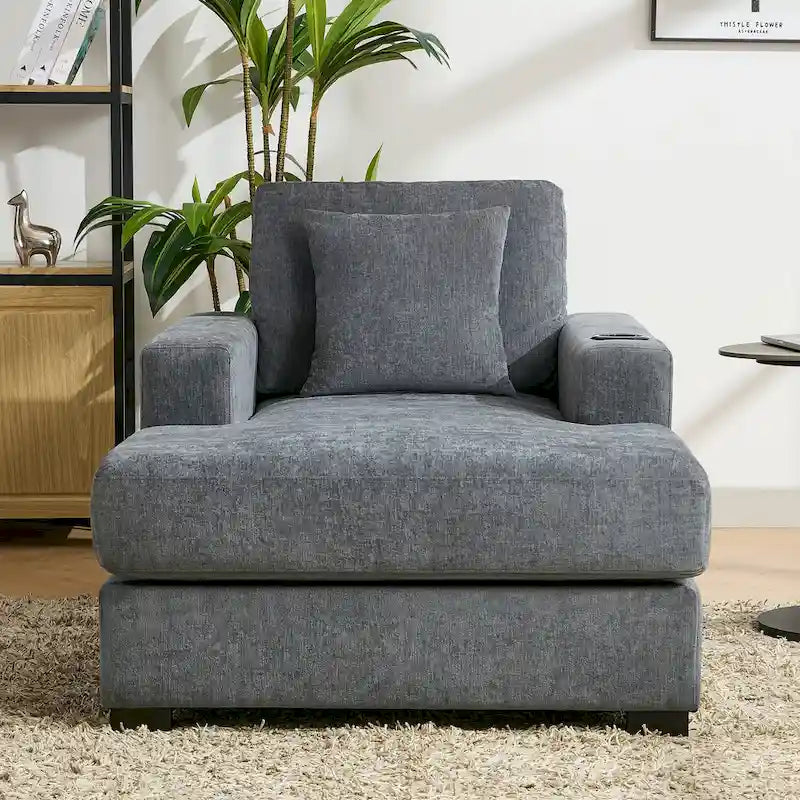 Extra grote chaise longue met kussens, verkrijgbaar in drie maten