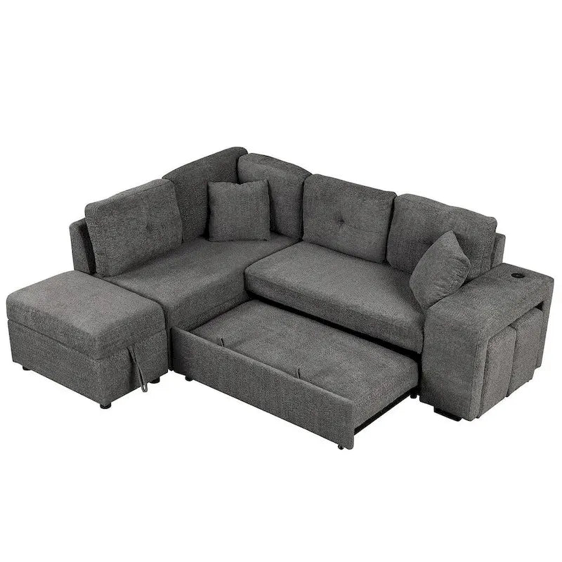 Modularna sofa na razvlačenje s tabureom za odlaganje, višenamjenski ležaj za dnevnu sobu