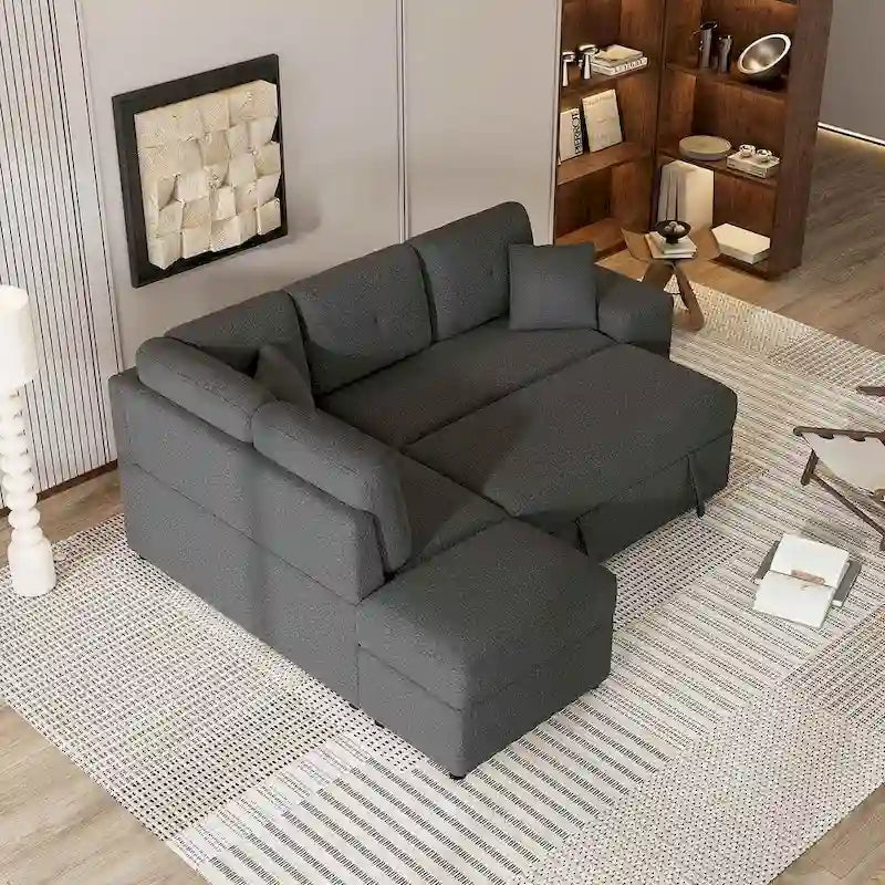 Modularna sofa na razvlačenje s tabureom za odlaganje, višenamjenski ležaj za dnevnu sobu