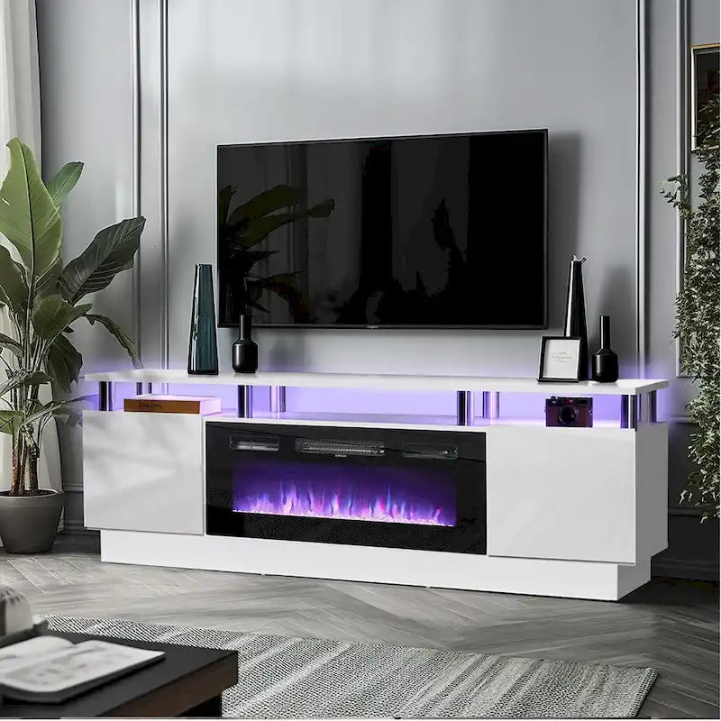 Mobile TV con caminetto da 70" con caminetto elettrico da 36"