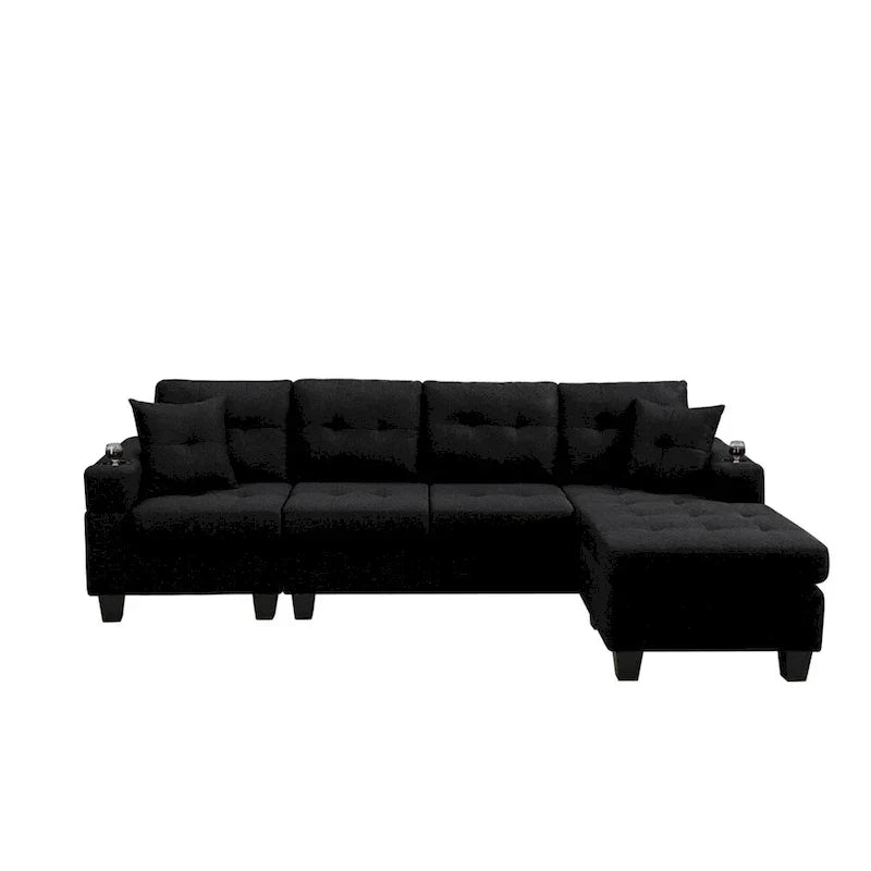 Modularna sofa za dnevnu sobu s ležaljkom u obliku slova L i držačem za čaše