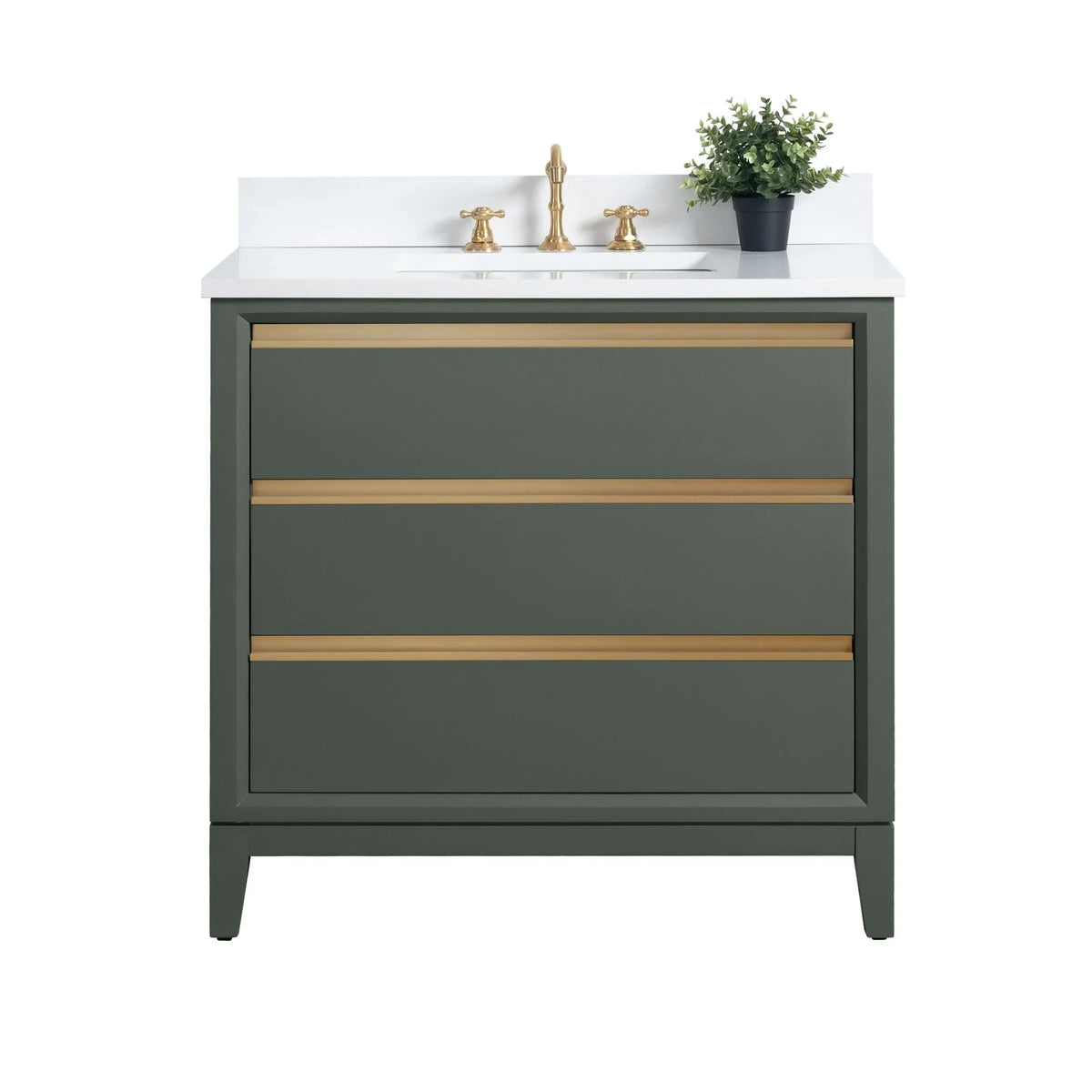 Badunterschrank von Vanity Art mit Keramikwaschbecken und Kunstmarmorplatte