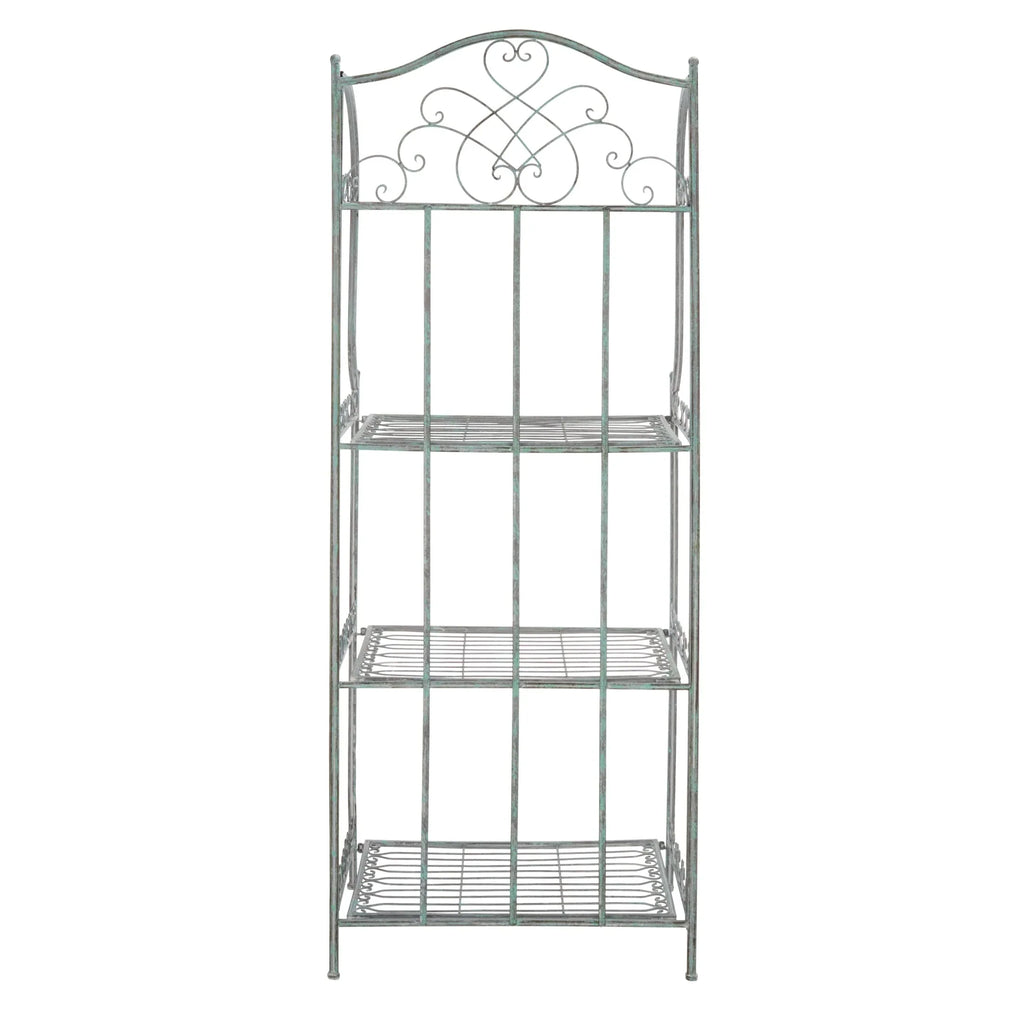 Scaffale portateglie da esterno SAFAVIEH Bryn in ferro battuto in stile vittoriano a 4 ripiani - 25 In. W x 15 In. D x 63 In. H - 25W x 15D x 63H