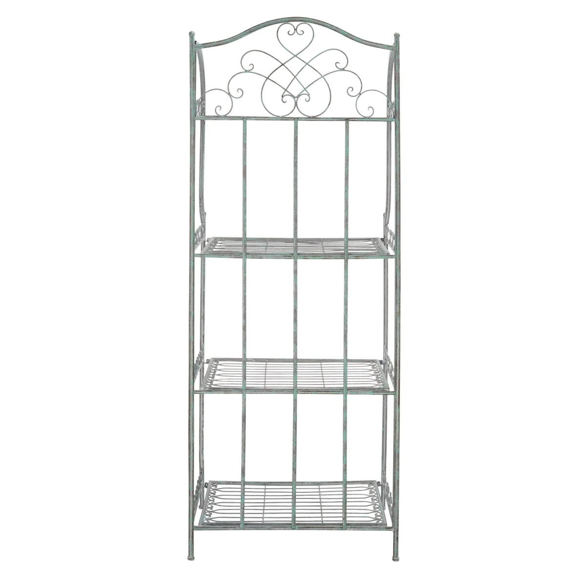 Scaffale portateglie da esterno SAFAVIEH Bryn in ferro battuto in stile vittoriano a 4 ripiani - 25 In. W x 15 In. D x 63 In. H - 25W x 15D x 63H