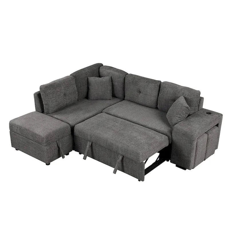 Modularna sofa na razvlačenje s tabureom za odlaganje, višenamjenski ležaj za dnevnu sobu
