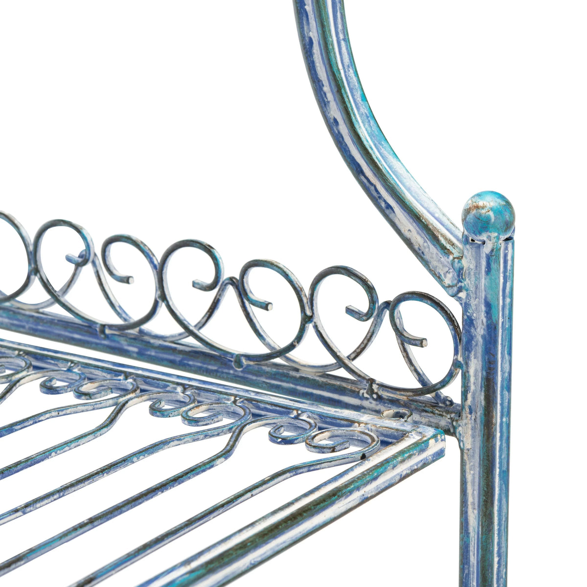 Scaffale portateglie da esterno SAFAVIEH Bryn in ferro battuto in stile vittoriano a 4 ripiani - 25 In. W x 15 In. D x 63 In. H - 25W x 15D x 63H