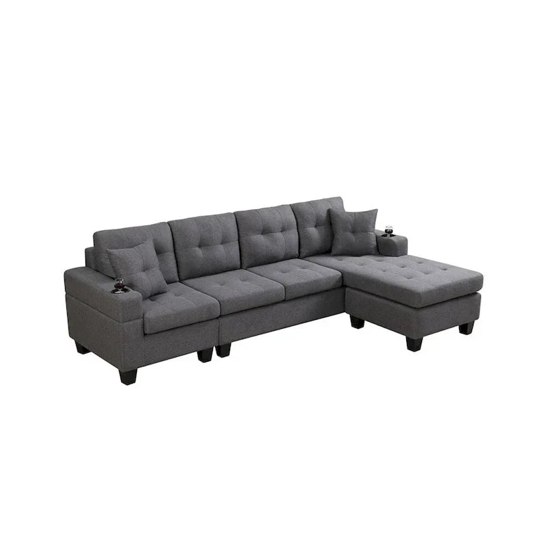 Modularna sofa za dnevnu sobu s ležaljkom u obliku slova L i držačem za čaše
