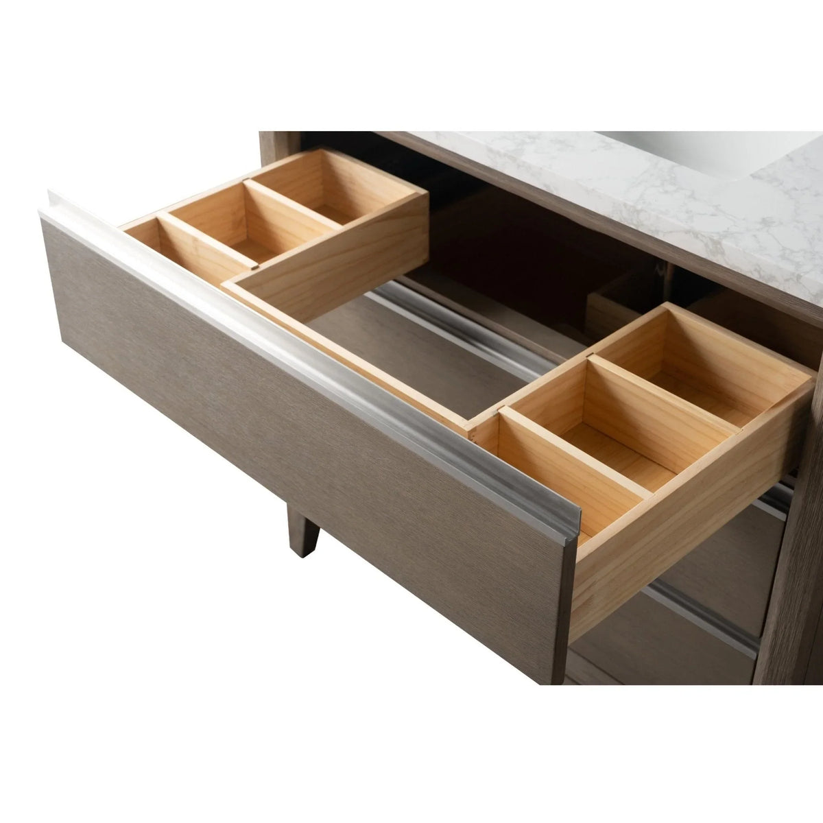 Badunterschrank von Vanity Art mit Keramikwaschbecken und Kunstmarmorplatte