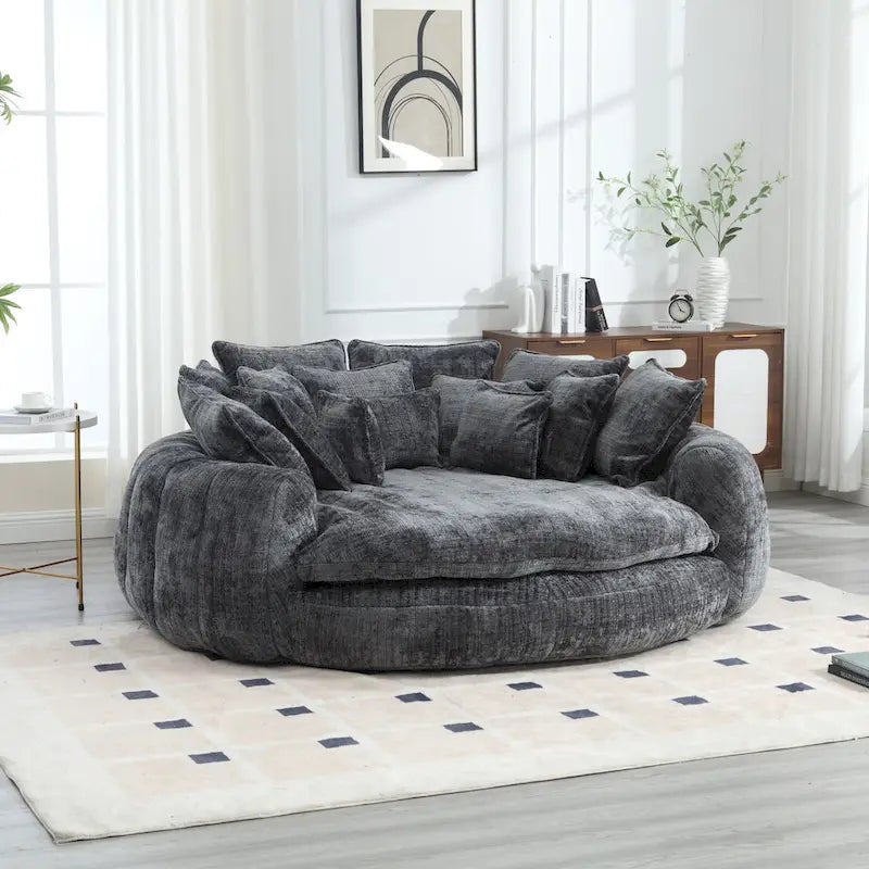 Comodo divano letto matrimoniale Loaf, divano letto oversize con braccioli