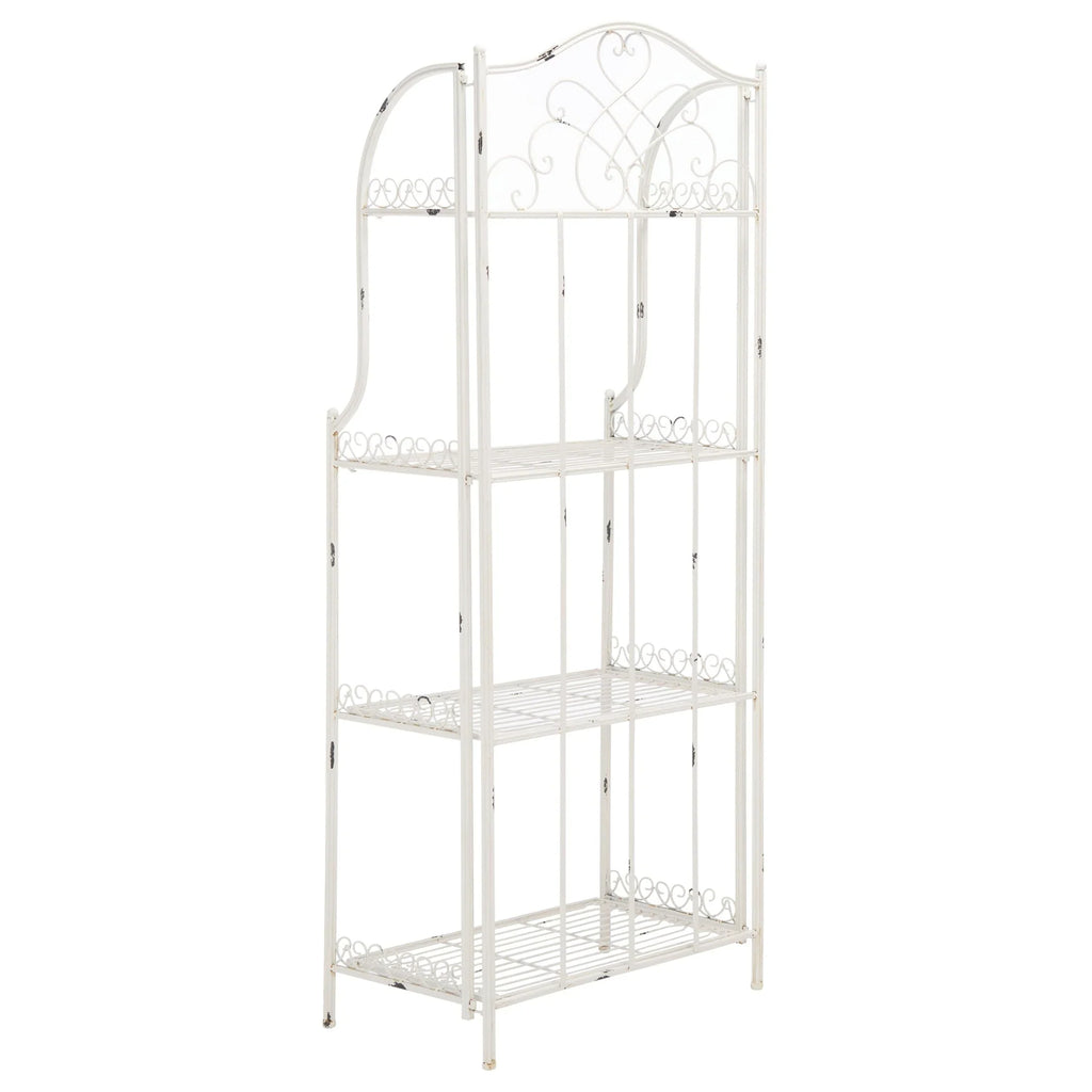 Scaffale portateglie da esterno SAFAVIEH Bryn in ferro battuto in stile vittoriano a 4 ripiani - 25 In. W x 15 In. D x 63 In. H - 25W x 15D x 63H
