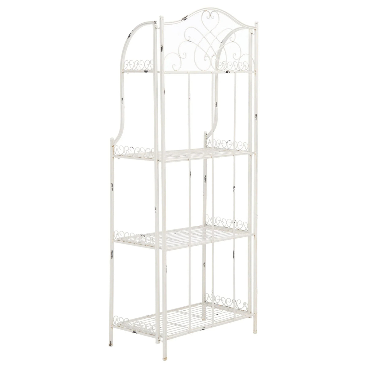 Scaffale portateglie da esterno SAFAVIEH Bryn in ferro battuto in stile vittoriano a 4 ripiani - 25 In. W x 15 In. D x 63 In. H - 25W x 15D x 63H
