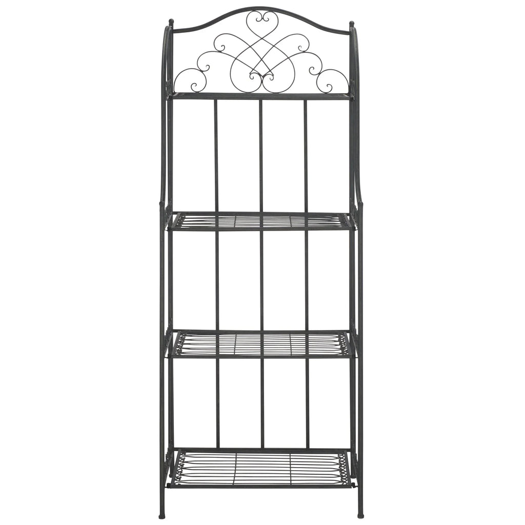 Scaffale portateglie da esterno SAFAVIEH Bryn in ferro battuto in stile vittoriano a 4 ripiani - 25 In. W x 15 In. D x 63 In. H - 25W x 15D x 63H