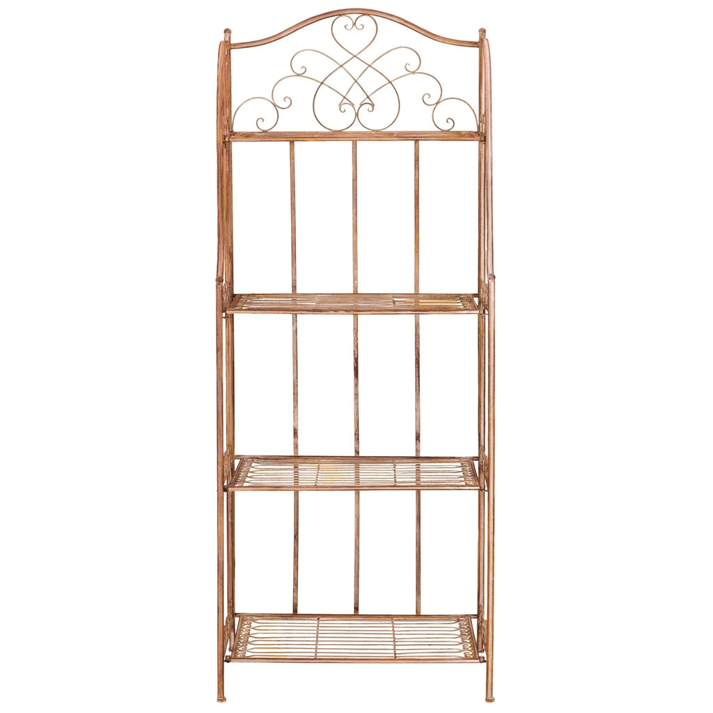 Scaffale portateglie da esterno SAFAVIEH Bryn in ferro battuto in stile vittoriano a 4 ripiani - 25 In. W x 15 In. D x 63 In. H - 25W x 15D x 63H