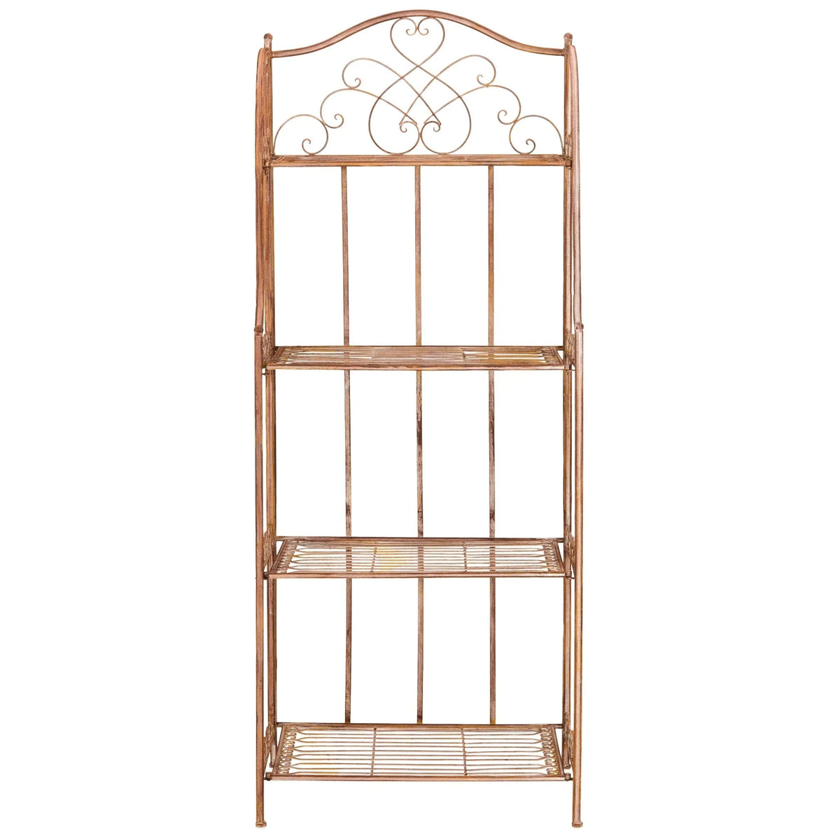 Scaffale portateglie da esterno SAFAVIEH Bryn in ferro battuto in stile vittoriano a 4 ripiani - 25 In. W x 15 In. D x 63 In. H - 25W x 15D x 63H
