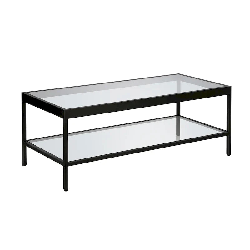 Tavolino da caffè Alexis in metallo e vetro