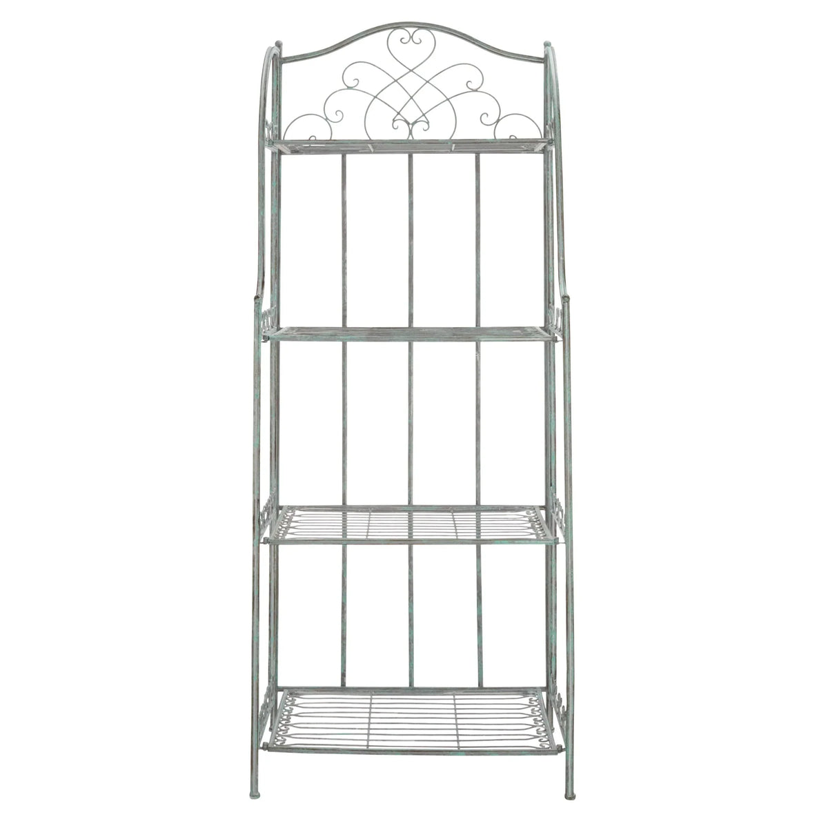 Scaffale portateglie da esterno SAFAVIEH Bryn in ferro battuto in stile vittoriano a 4 ripiani - 25 In. W x 15 In. D x 63 In. H - 25W x 15D x 63H