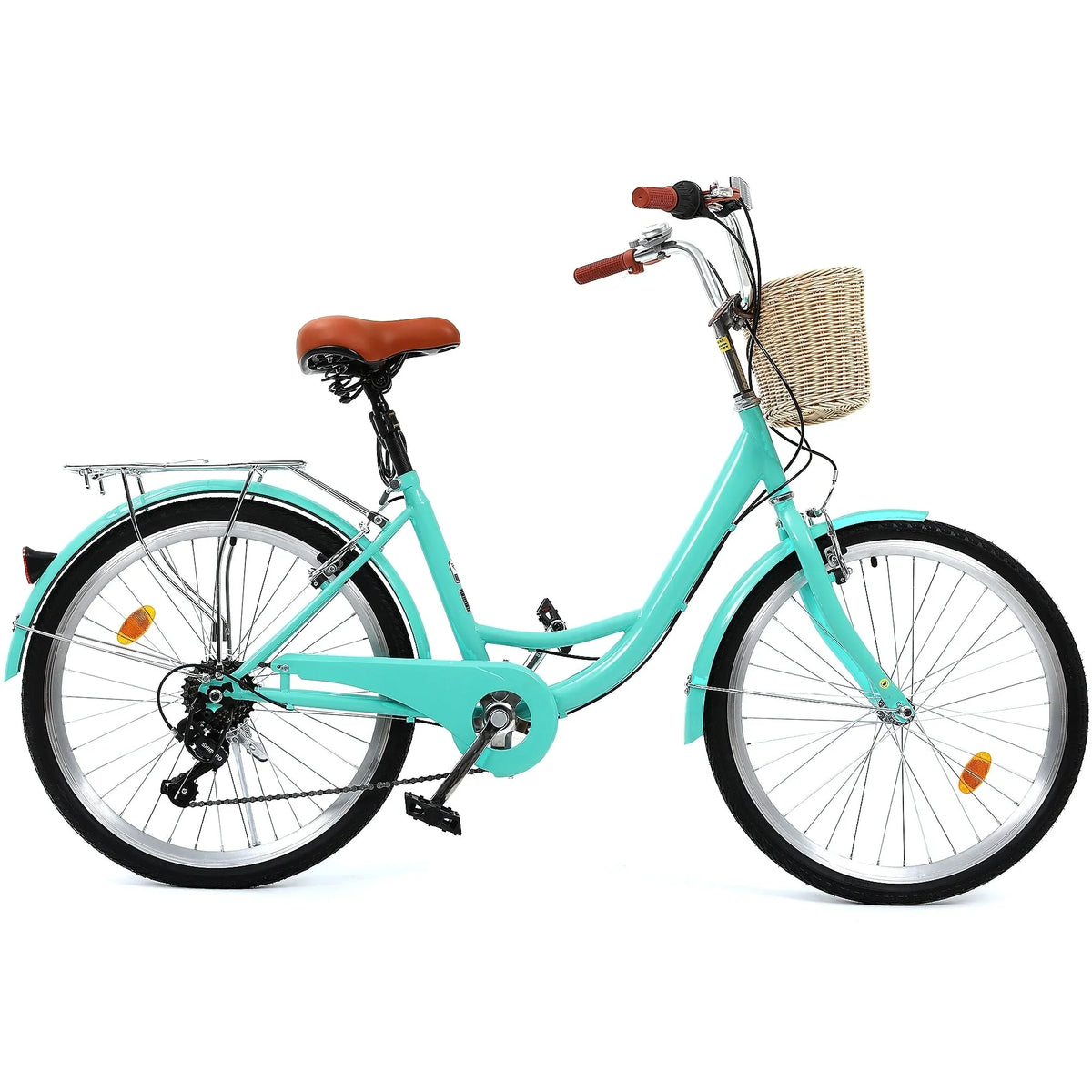 Moasis24/ 26 Cruiser-Fahrrad mit 7 Gängen, verstellbarer Tiefeinstieg, Pendlerfahrrad