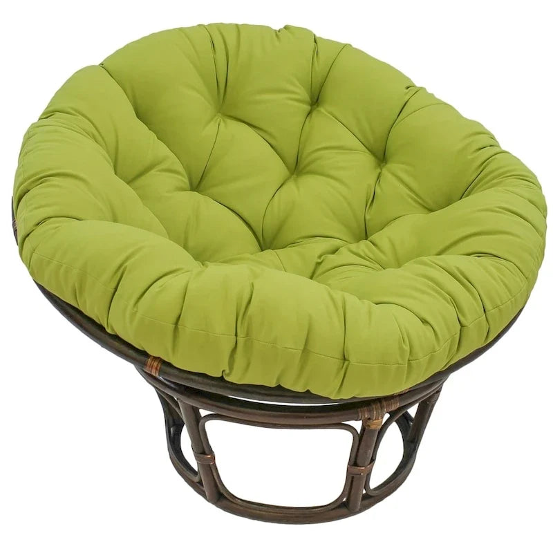 Sedia Papasan in rattan da 42 pollici con cuscino in twill
