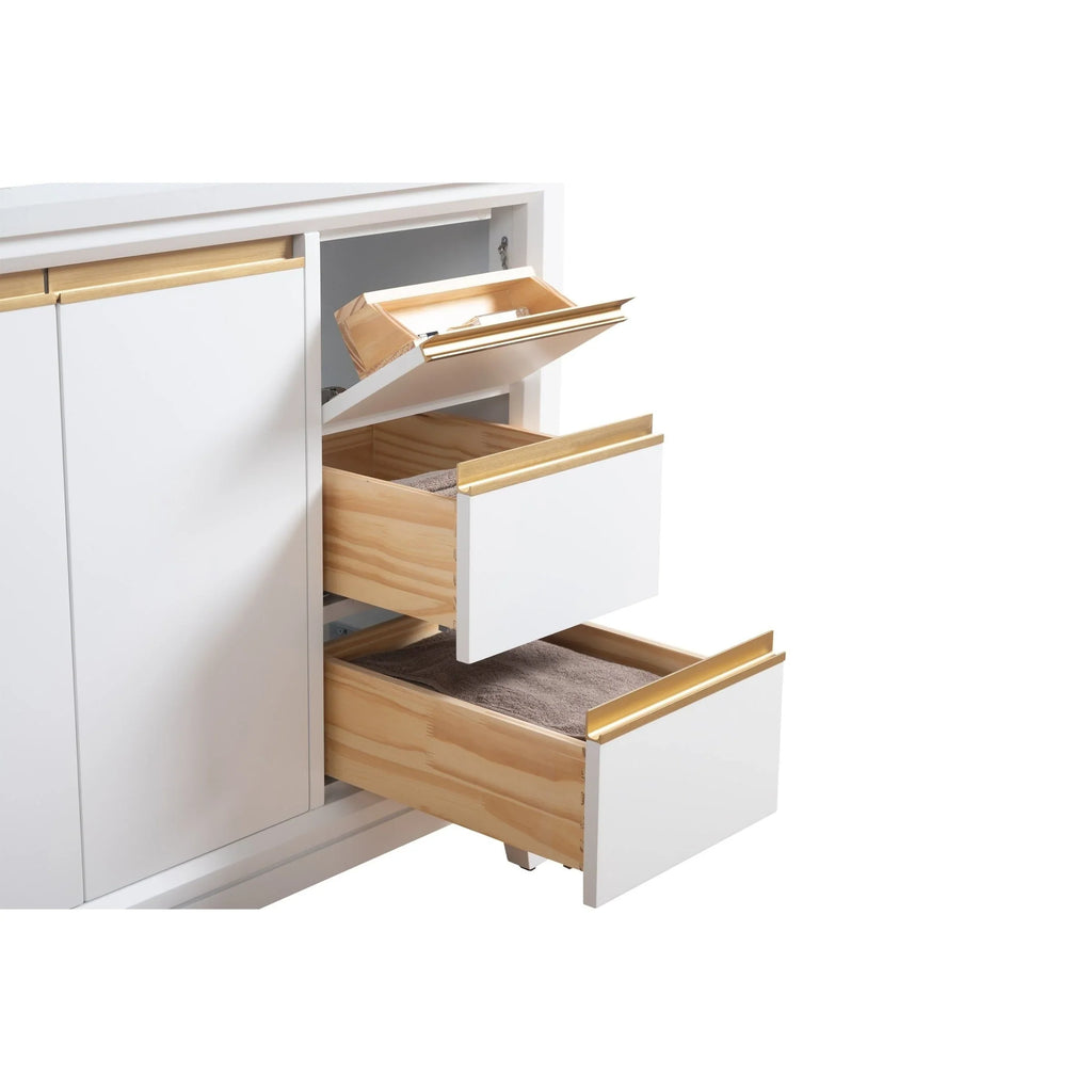 Badunterschrank von Vanity Art mit Keramikwaschbecken und Kunstmarmorplatte