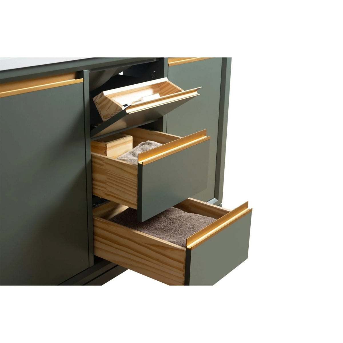 Badunterschrank von Vanity Art mit Keramikwaschbecken und Kunstmarmorplatte