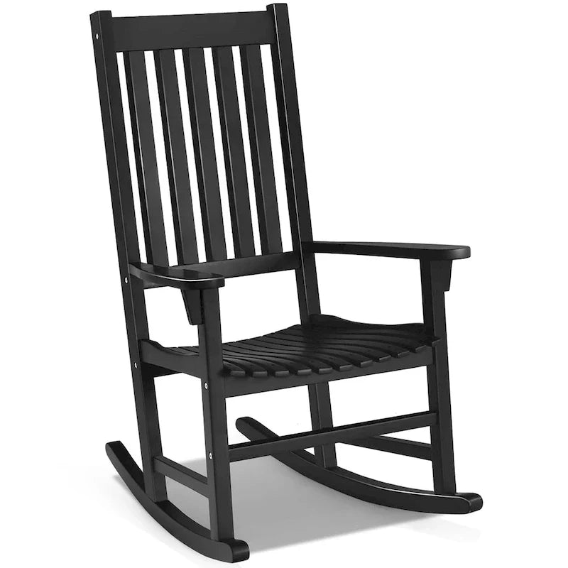 Schommelstoel met stevig houten frame, veranda-schommelstoel voor binnen en buiten