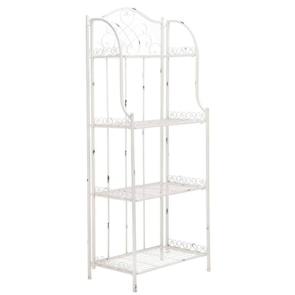Scaffale portateglie da esterno SAFAVIEH Bryn in ferro battuto in stile vittoriano a 4 ripiani - 25 In. W x 15 In. D x 63 In. H - 25W x 15D x 63H