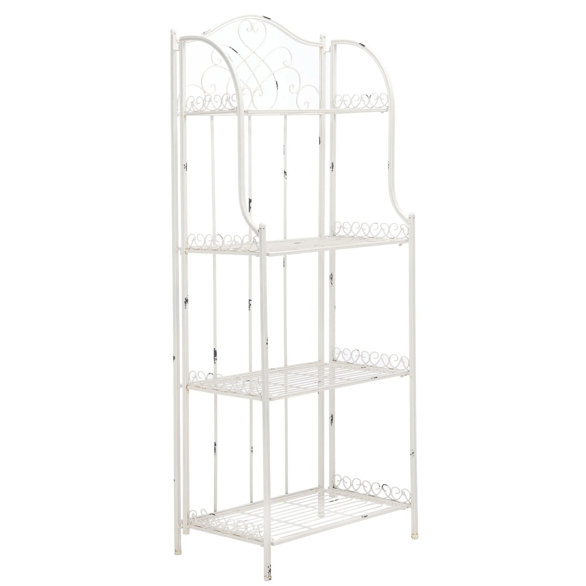 Scaffale portateglie da esterno SAFAVIEH Bryn in ferro battuto in stile vittoriano a 4 ripiani - 25 In. W x 15 In. D x 63 In. H - 25W x 15D x 63H
